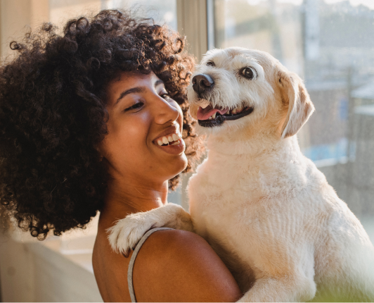 woman and dog testimonial